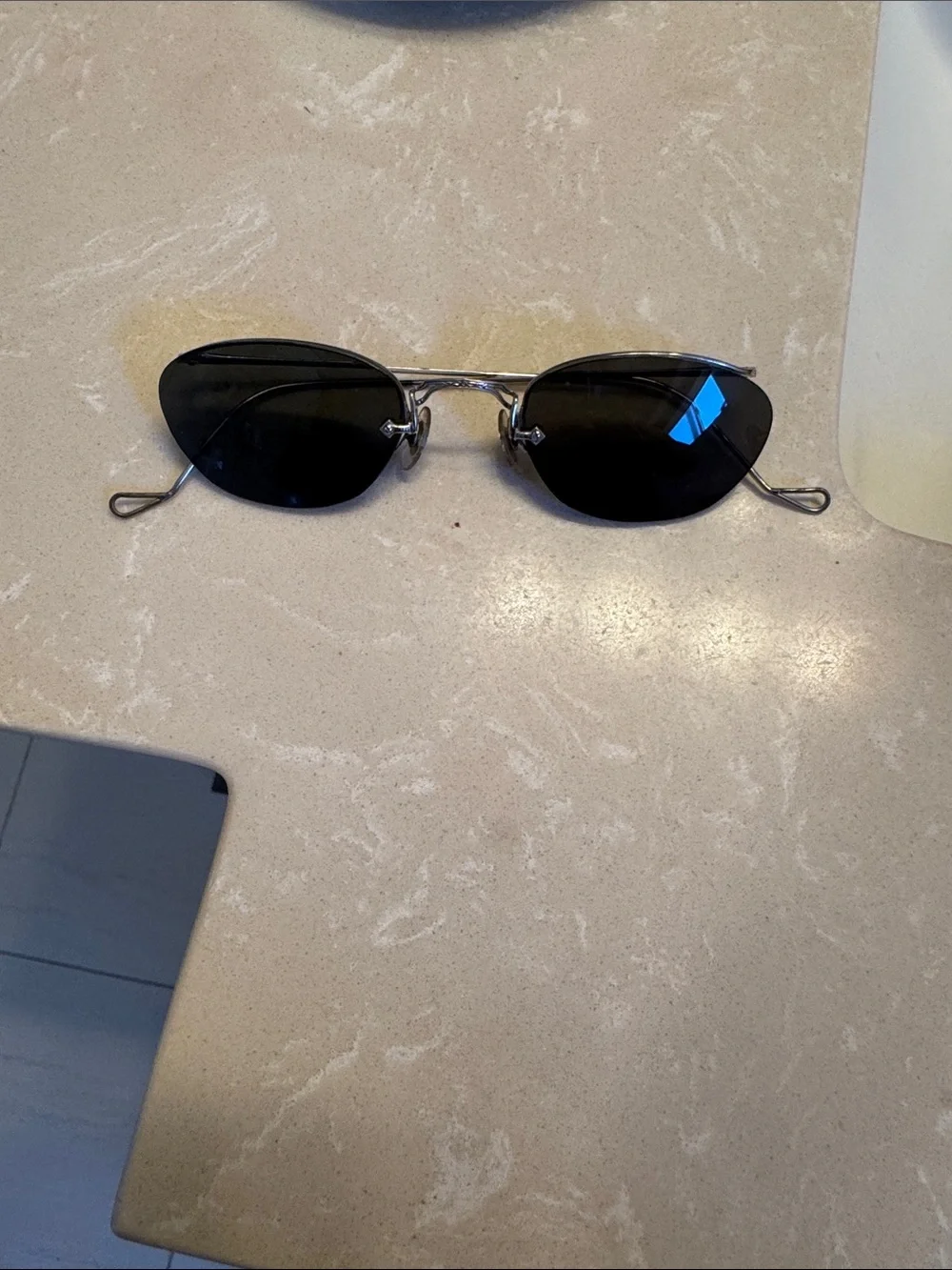 Men’s Rimless Sunglasses - Black Lenses